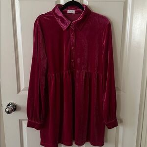 Pink Lily Boho Pink/Raspberry Dress Large Like New!